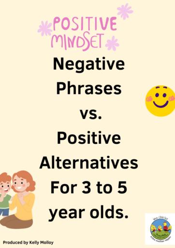 Changing Negative to Positive Phrases Examples 3 to 5 years old (1080 x 1080 px)